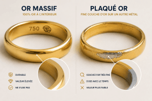 Différence entre l'or plaqué ou l'or massif