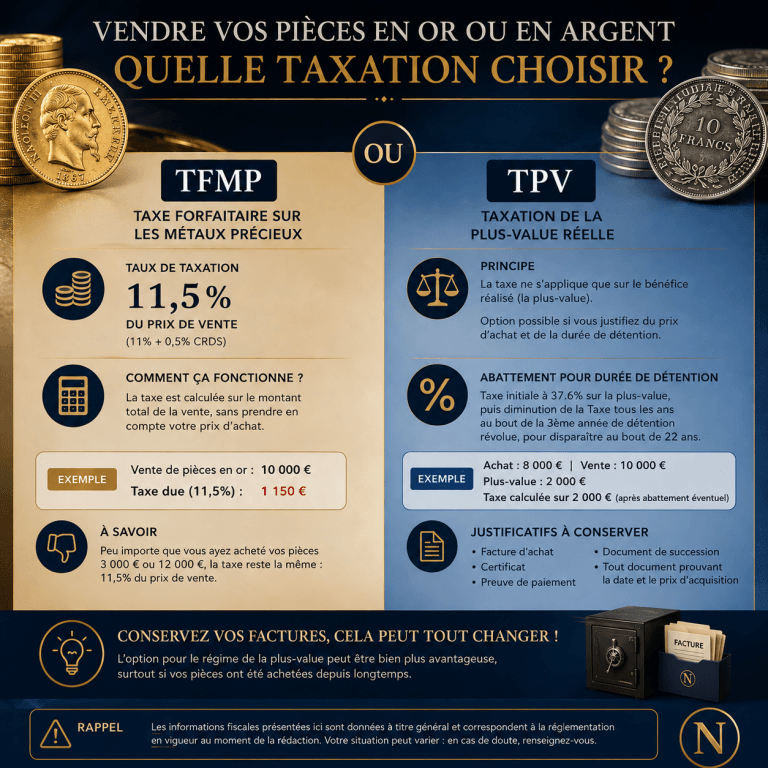 Taxation sur l'or investissement